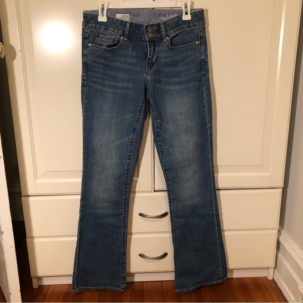 Gap 1969 boot cut low rise jeans.
